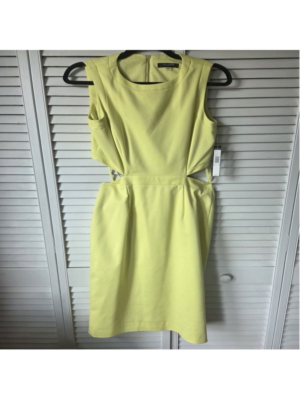 Women's NWT Tahari ASL Neon Green Tyra Dress with Cutouts Size 6
